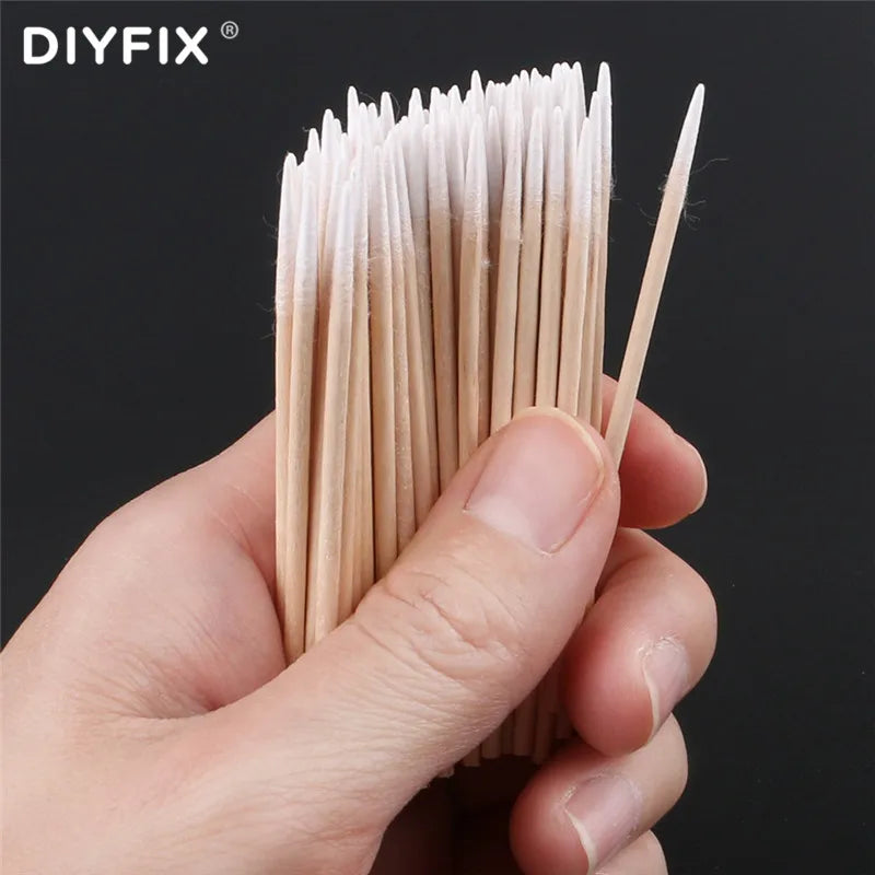 DIYFIX Ultra-thin Cotton Swab Small Tip Pointed For Apple Huawei Samsung Mobile Phone Charging Port Headphone Hole Cleaning Tool