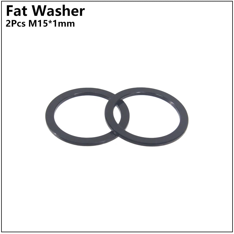 HEPPE MTB Road Bike Thru Axle Washer M12 M15 Axle Spacer Bike Hub Tube Shaft Skewer Spacer 0.5/1/2/3/4/7.5mm Thickness