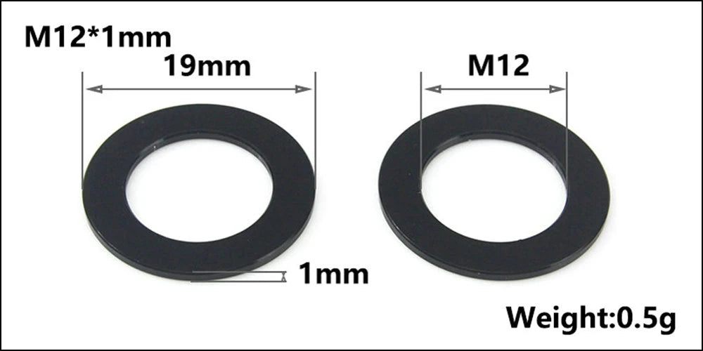 HEPPE MTB Road Bike Thru Axle Washer M12 M15 Axle Spacer Bike Hub Tube Shaft Skewer Spacer 0.5/1/2/3/4/7.5mm Thickness