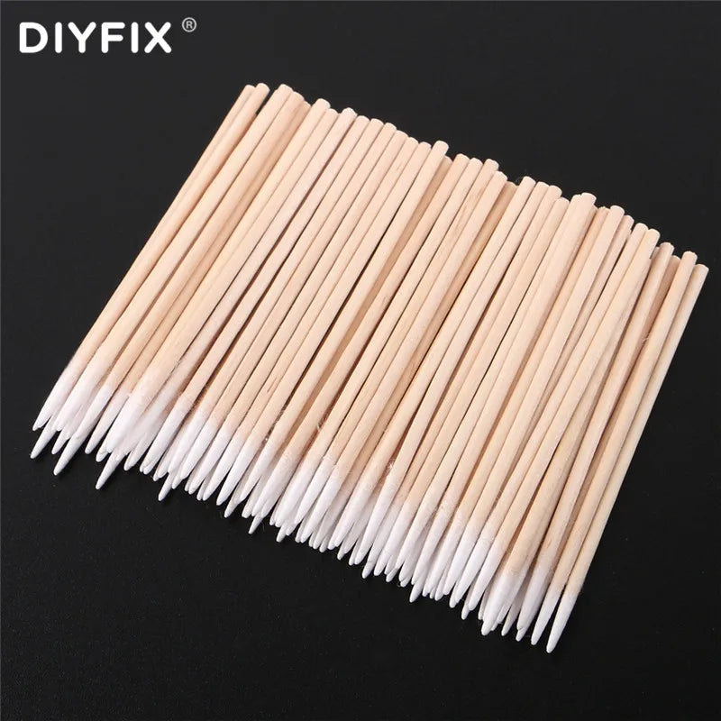 DIYFIX Ultra-thin Cotton Swab Small Tip Pointed For Apple Huawei Samsung Mobile Phone Charging Port Headphone Hole Cleaning Tool