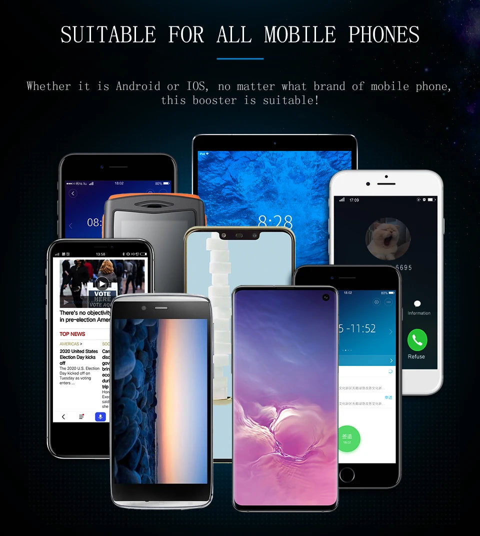 Lintratek 5 Five Band Repeater 800 900 1800 2100 2600 Mhz Cellular Amplifier GSM 2G 3G 4G Signal Booster LTE B7 B20 AGC Internet