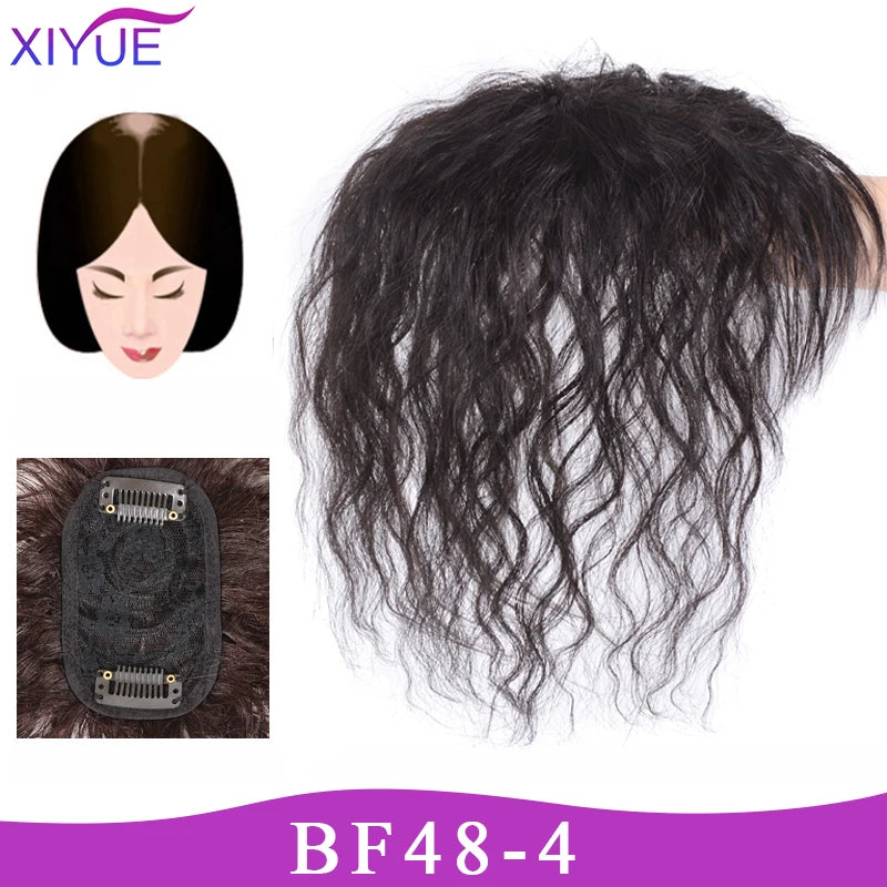 3D Bangs Invisible Seamless Head Hair Water Ripple Hair Air Bangs Head Overhead Natural Invisible Replacement Cover White Hair