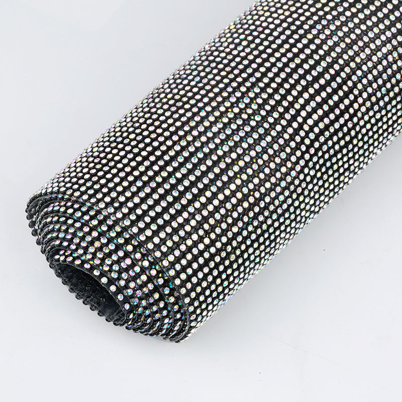45x60cm Hotfix Gold/Sliver/Black Crystal AB Aluminum Rhinestone Sheet Glass Crystal Rhinestone Trim Iron on Garment Accessories