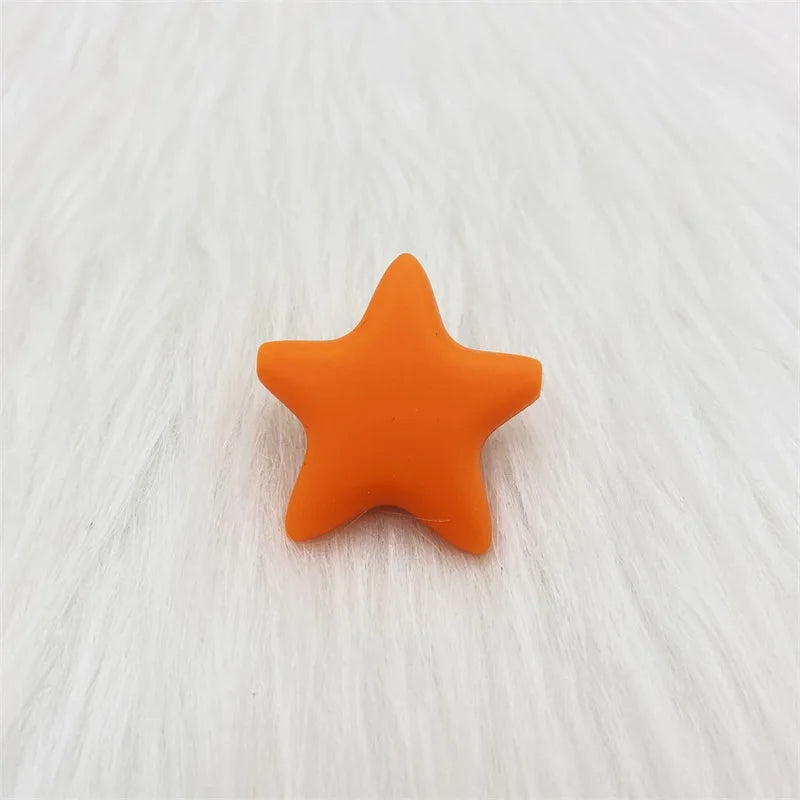 10pcs Stars Silicone Beads 15Colors Baby Teethers Food Grade Baby Teething Toys For Pacifier Chain Necklace DIY Accessories