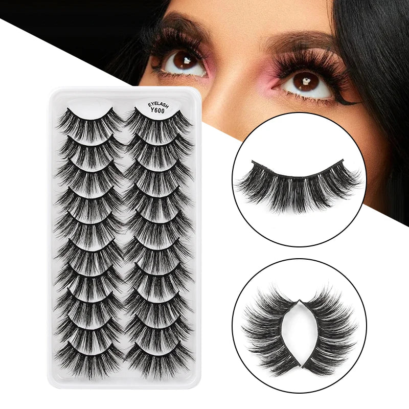 10/5 Pairs 3D Faux Mink Eyelashes Natural Thick Long False Eyelashes Dramatic Fake Lashes Makeup Extension Faux Cils maquiagem