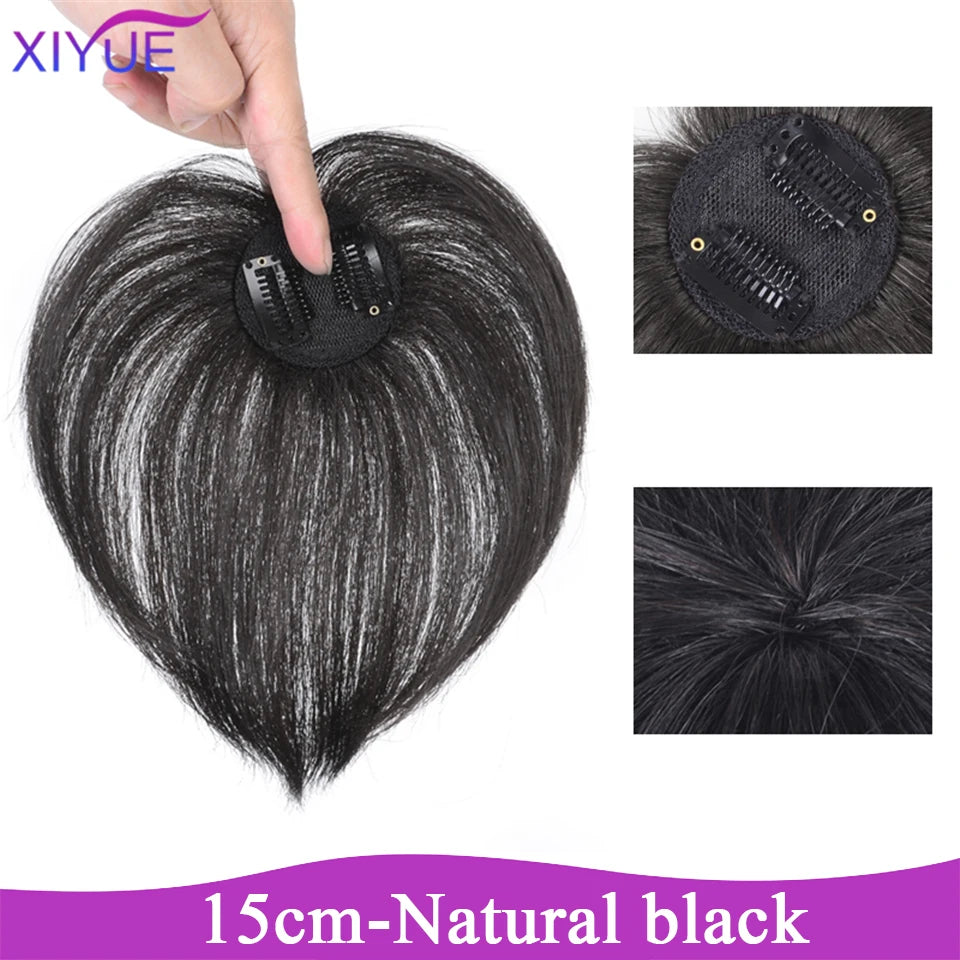 3D Bangs Invisible Seamless Head Hair Water Ripple Hair Air Bangs Head Overhead Natural Invisible Replacement Cover White Hair