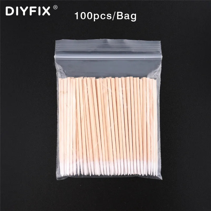 DIYFIX Ultra-thin Cotton Swab Small Tip Pointed For Apple Huawei Samsung Mobile Phone Charging Port Headphone Hole Cleaning Tool