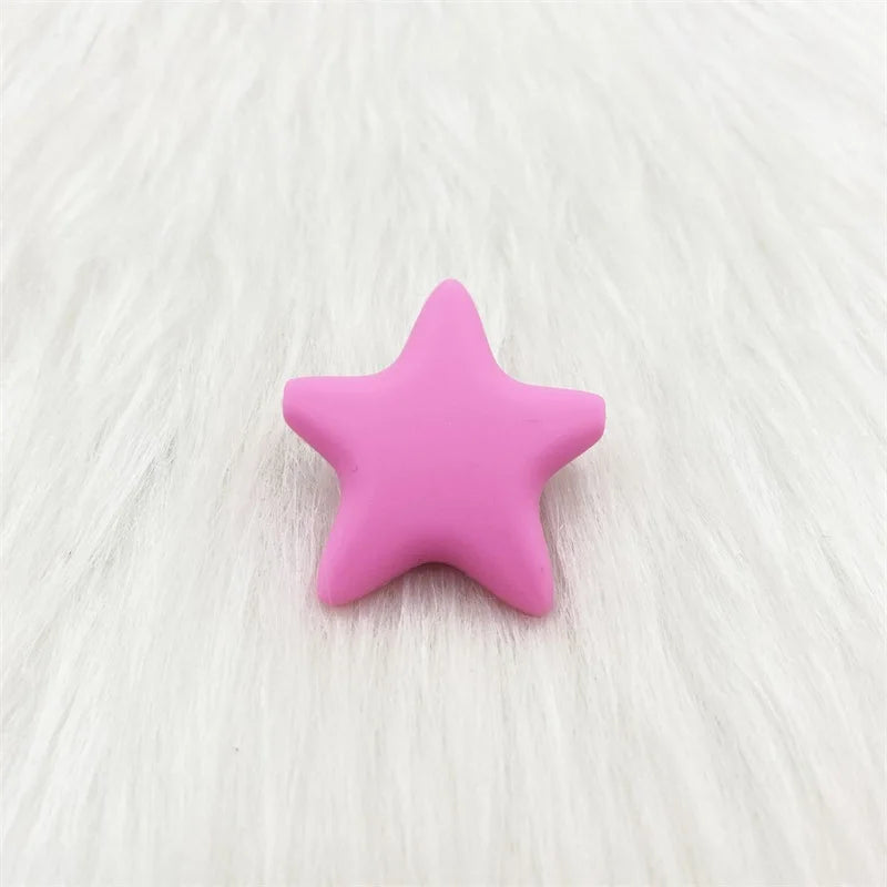 10pcs Stars Silicone Beads 15Colors Baby Teethers Food Grade Baby Teething Toys For Pacifier Chain Necklace DIY Accessories