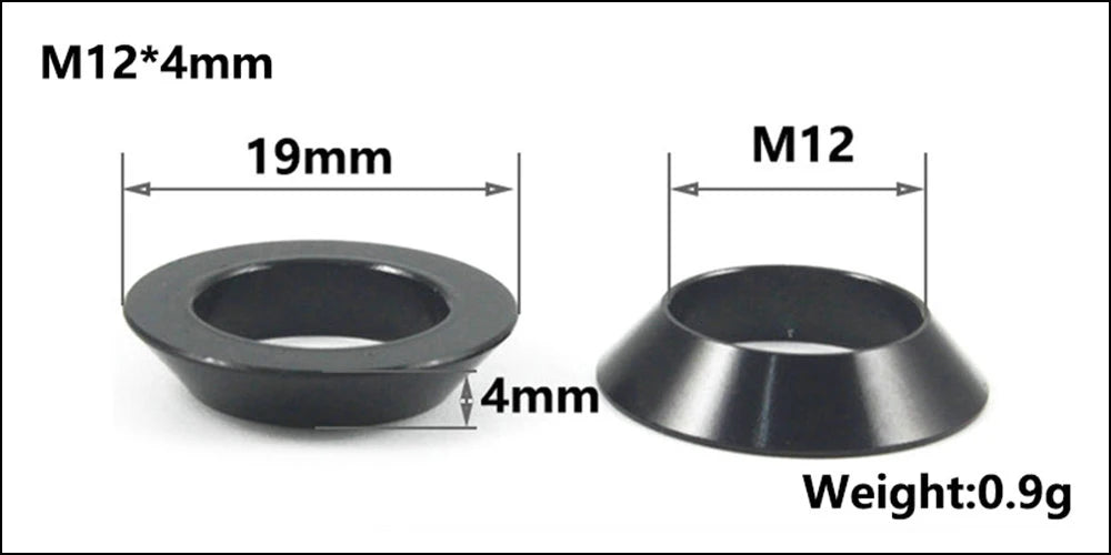 HEPPE MTB Road Bike Thru Axle Washer M12 M15 Axle Spacer Bike Hub Tube Shaft Skewer Spacer 0.5/1/2/3/4/7.5mm Thickness