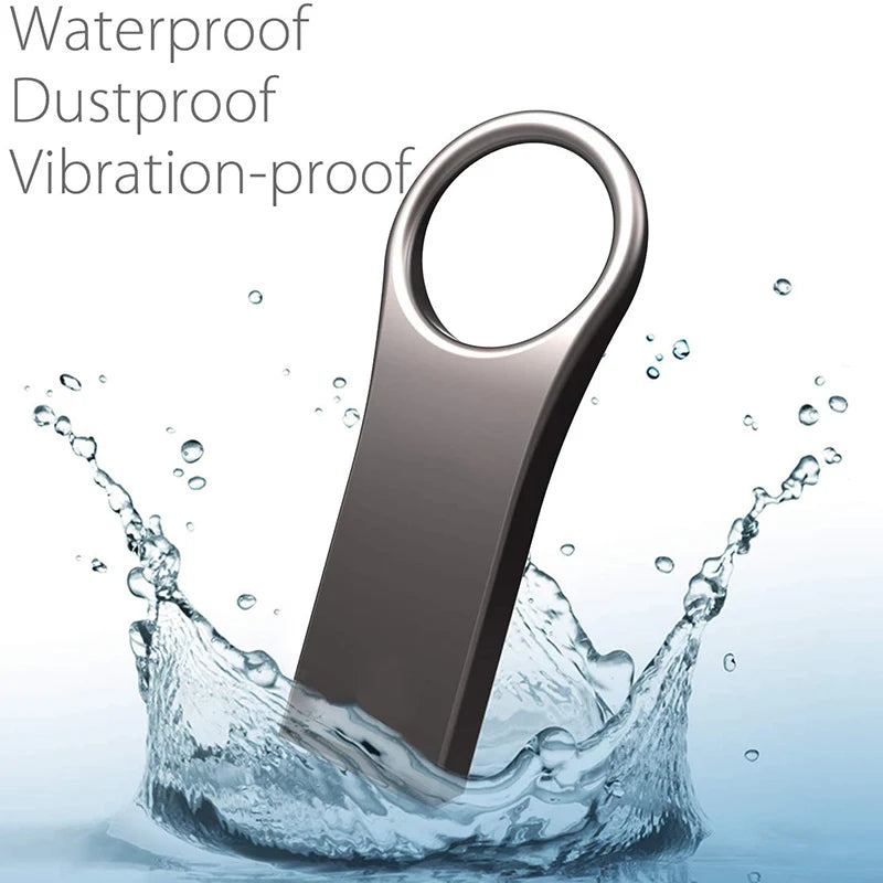 High Speed USB Flash Drive Metal Pen Drive 16GB 32GB 64GB 128GB keychain Pendrives Waterproof USB Stick 2.0 Memory Stick