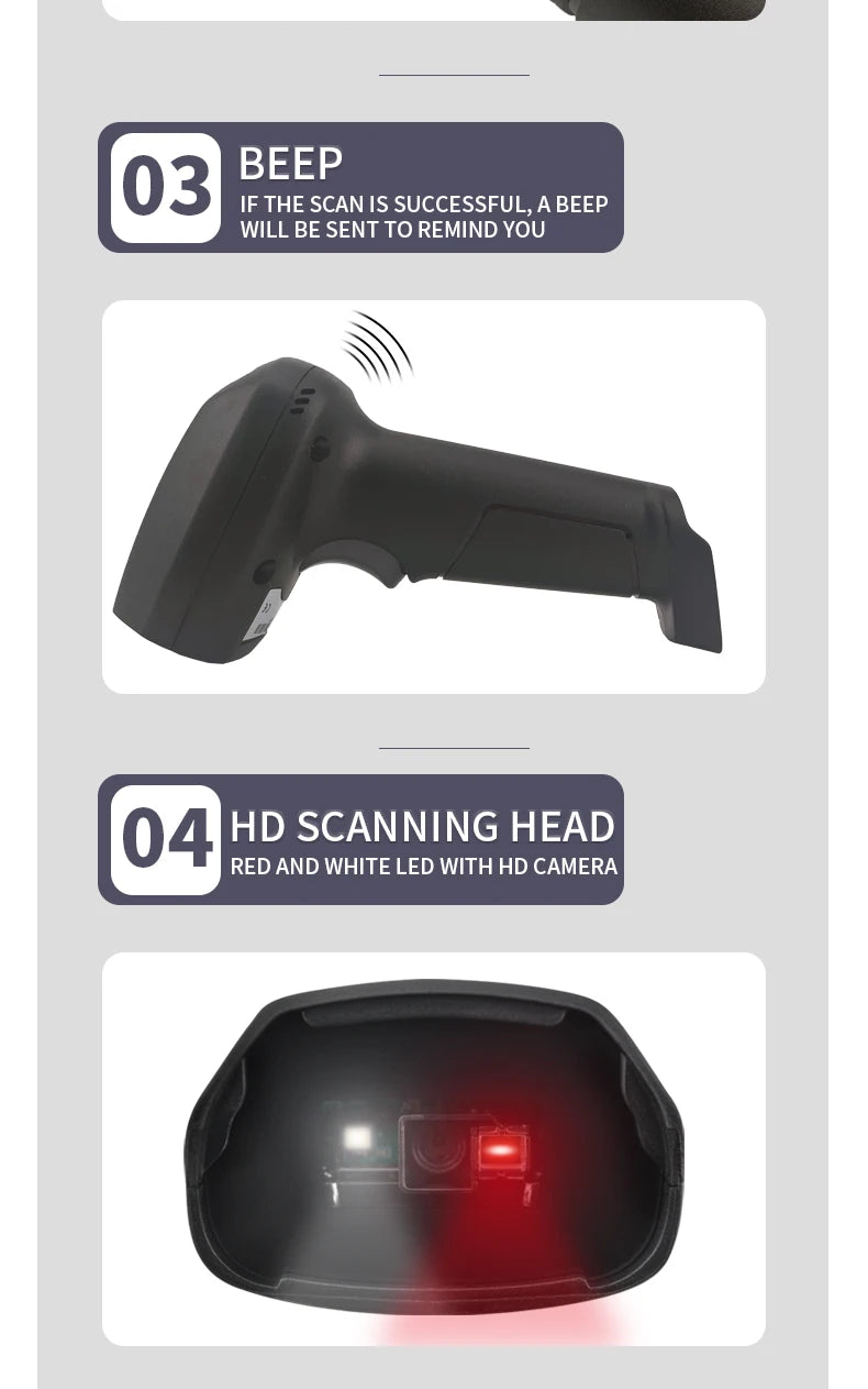 CHIYI 1D/2D Supermarket Handhel Barcode Bar Code Scanner Reader QR PDF417 Bluetooth 2.4G Wireless &Wired USB Platform