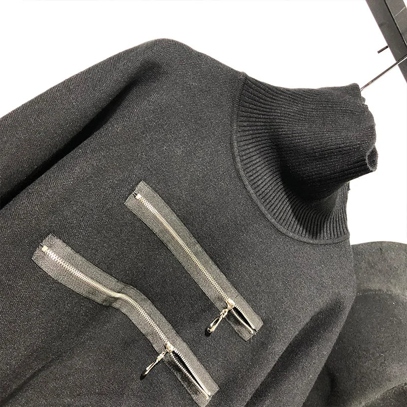 Owen Seak Men's Cotton Hoodies Sweatshirts Gothic Clothing Oversized Winter Pullovers High Street Hip Hop Turtleneck Shirt