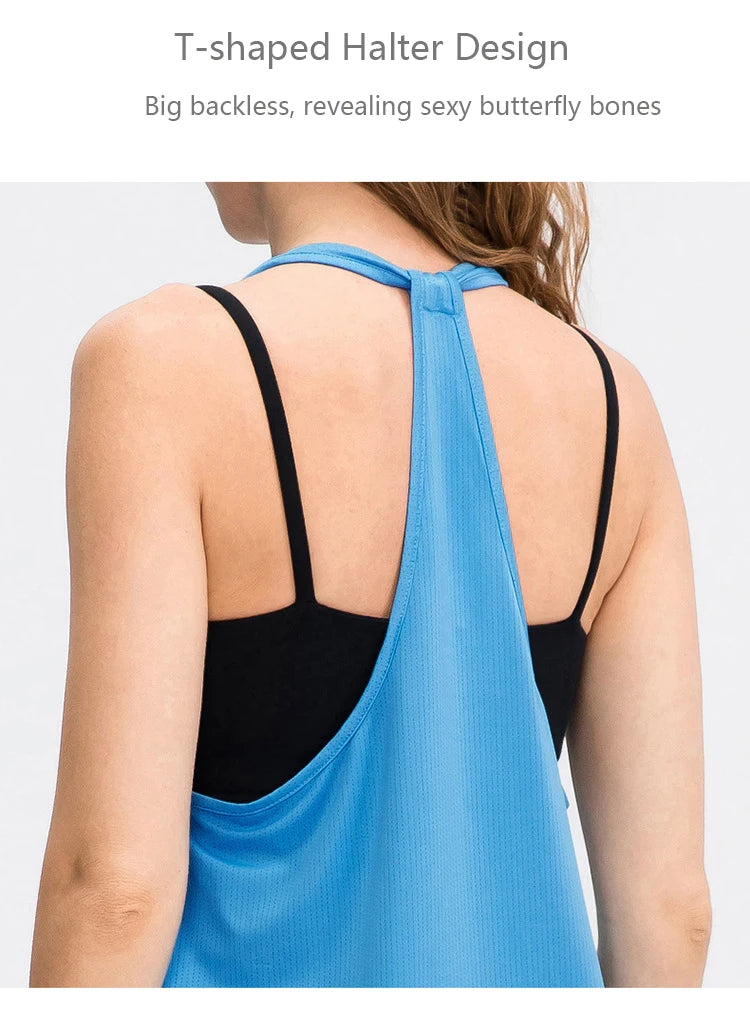 Sleeveless Racerback Yoga Vest Sport Tank Tops For Women Gym Vest Top Casual Clothes Running workout Yoga T-Shirts Girl Tops
