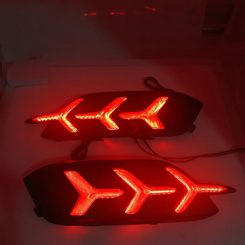 1 Pair Rear light For Honda Civic 2016 2017 2018 LED DRL Rear Bumper tail light Brake Lights turn Signal lamp reflector