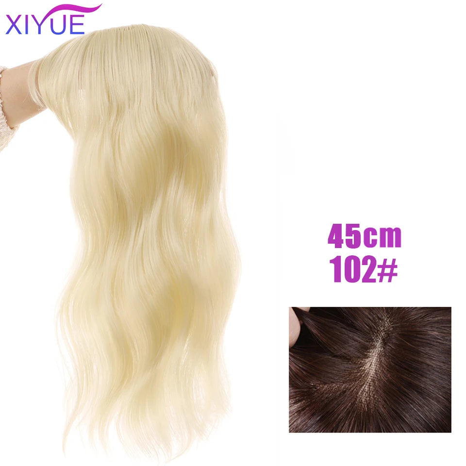 3D Bangs Invisible Seamless Head Hair Water Ripple Hair Air Bangs Head Overhead Natural Invisible Replacement Cover White Hair