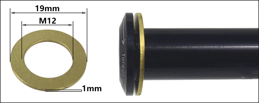 HEPPE MTB Road Bike Thru Axle Washer M12 M15 Axle Spacer Bike Hub Tube Shaft Skewer Spacer 0.5/1/2/3/4/7.5mm Thickness