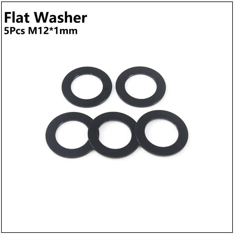 HEPPE MTB Road Bike Thru Axle Washer M12 M15 Axle Spacer Bike Hub Tube Shaft Skewer Spacer 0.5/1/2/3/4/7.5mm Thickness