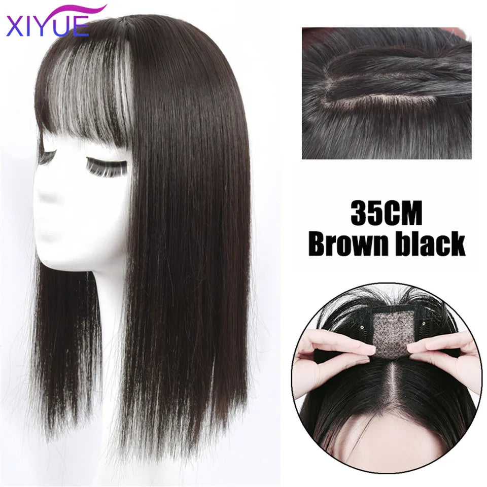 3D Bangs Invisible Seamless Head Hair Water Ripple Hair Air Bangs Head Overhead Natural Invisible Replacement Cover White Hair