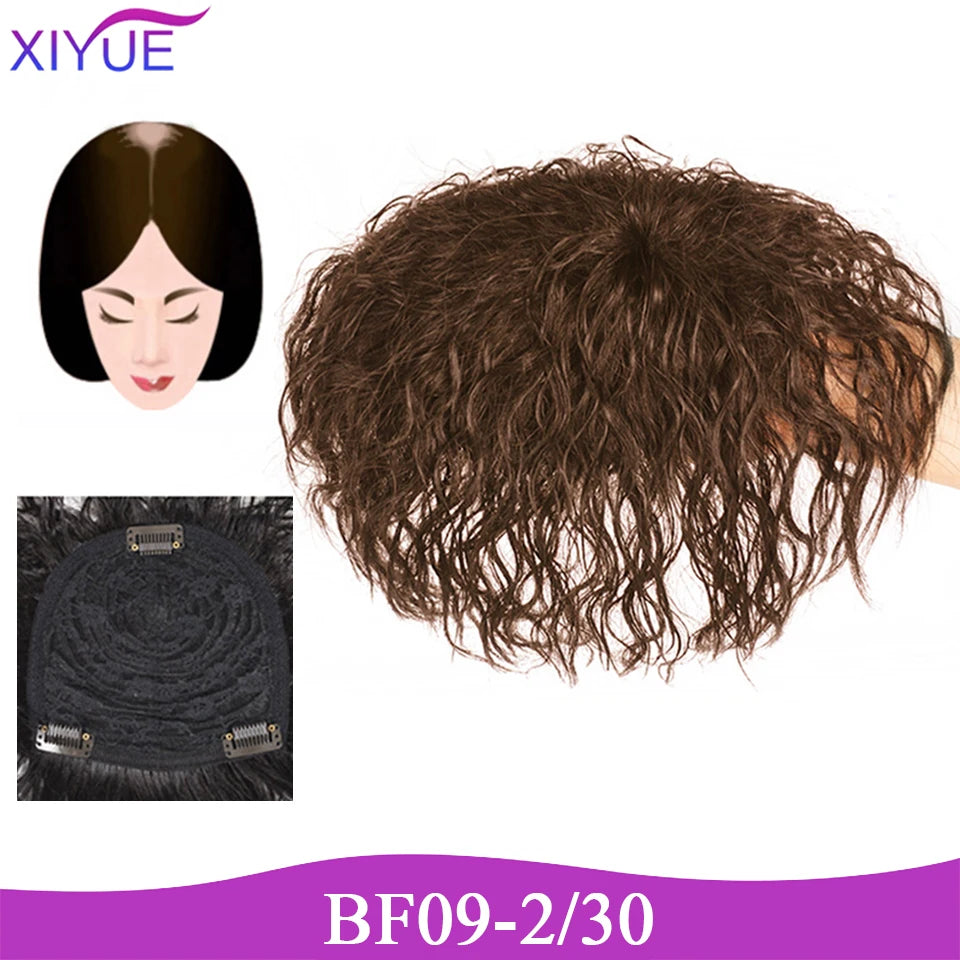 3D Bangs Invisible Seamless Head Hair Water Ripple Hair Air Bangs Head Overhead Natural Invisible Replacement Cover White Hair