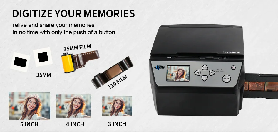 Slide Scanner 22 Mega Pixels 4 in 1 COMBO and Digital Film Scanner 135 Negative Converter Photo 35mm