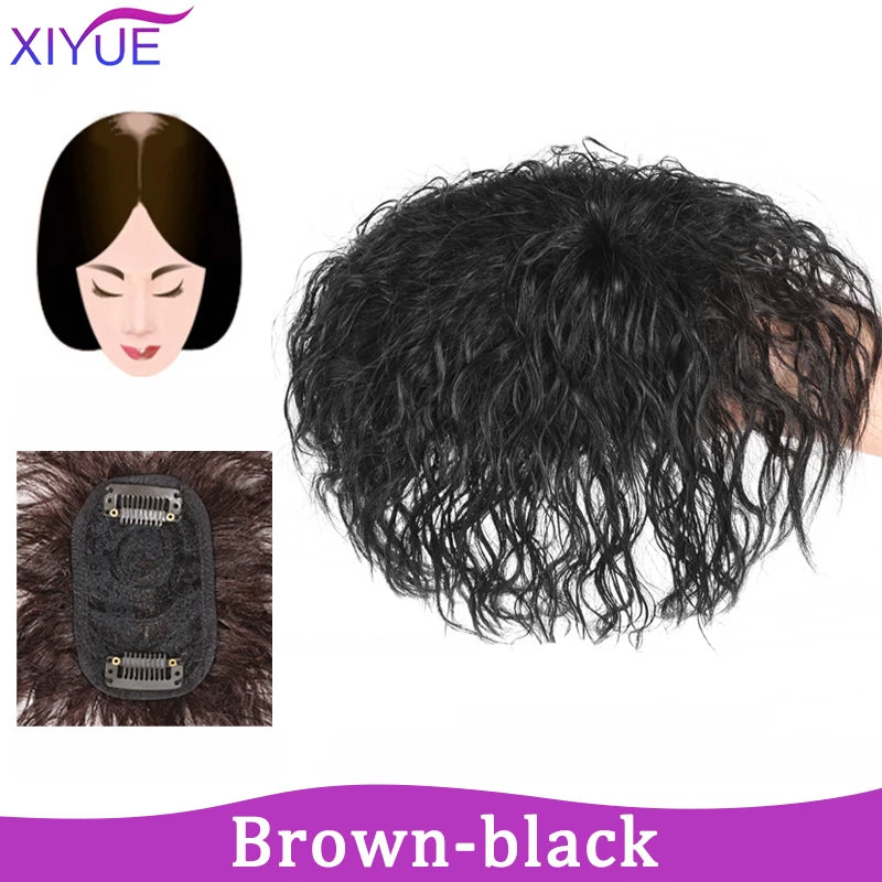 3D Bangs Invisible Seamless Head Hair Water Ripple Hair Air Bangs Head Overhead Natural Invisible Replacement Cover White Hair