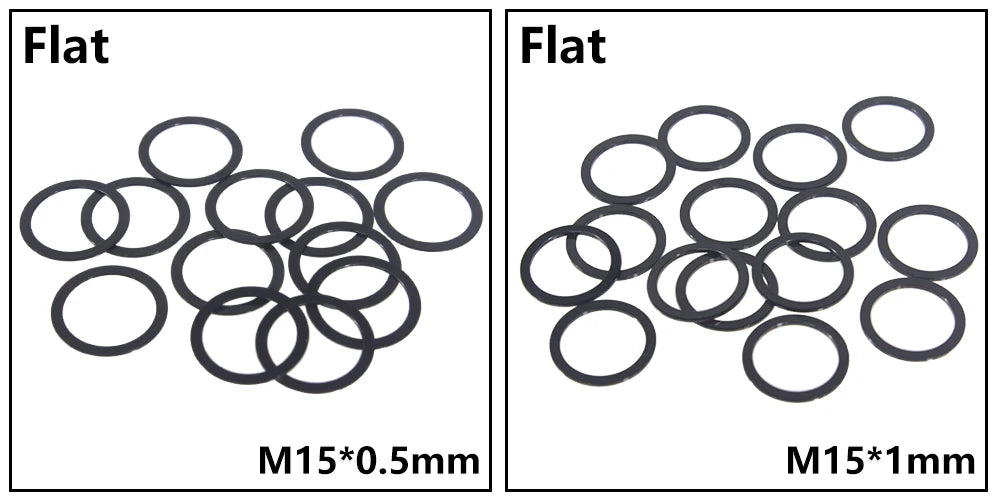 HEPPE MTB Road Bike Thru Axle Washer M12 M15 Axle Spacer Bike Hub Tube Shaft Skewer Spacer 0.5/1/2/3/4/7.5mm Thickness