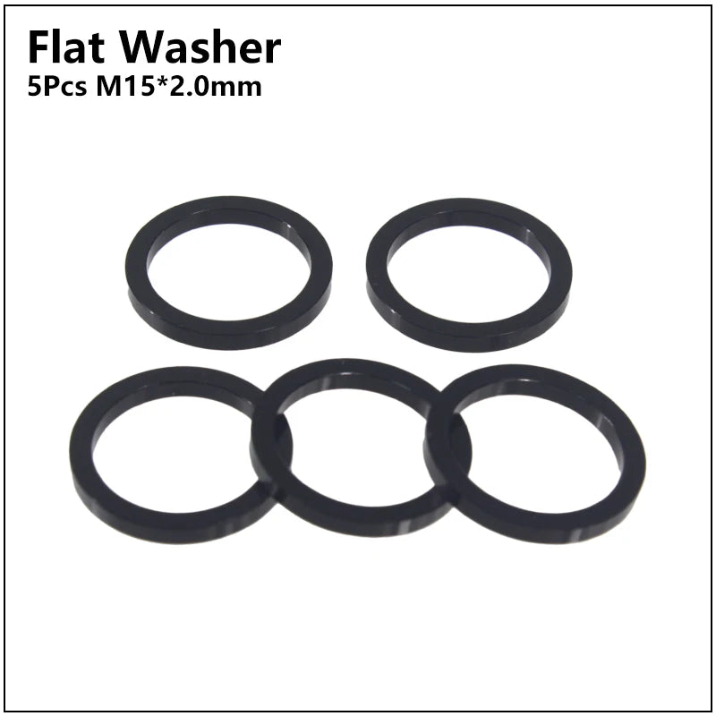 HEPPE MTB Road Bike Thru Axle Washer M12 M15 Axle Spacer Bike Hub Tube Shaft Skewer Spacer 0.5/1/2/3/4/7.5mm Thickness