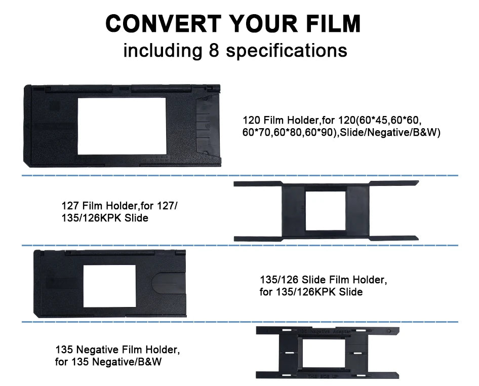 High Resolution 120 Film Scanner 22 Mega pixels Slide Negative Photo Scanner Digital 35mm 135 126KPK Film Converter 4.3"LCD
