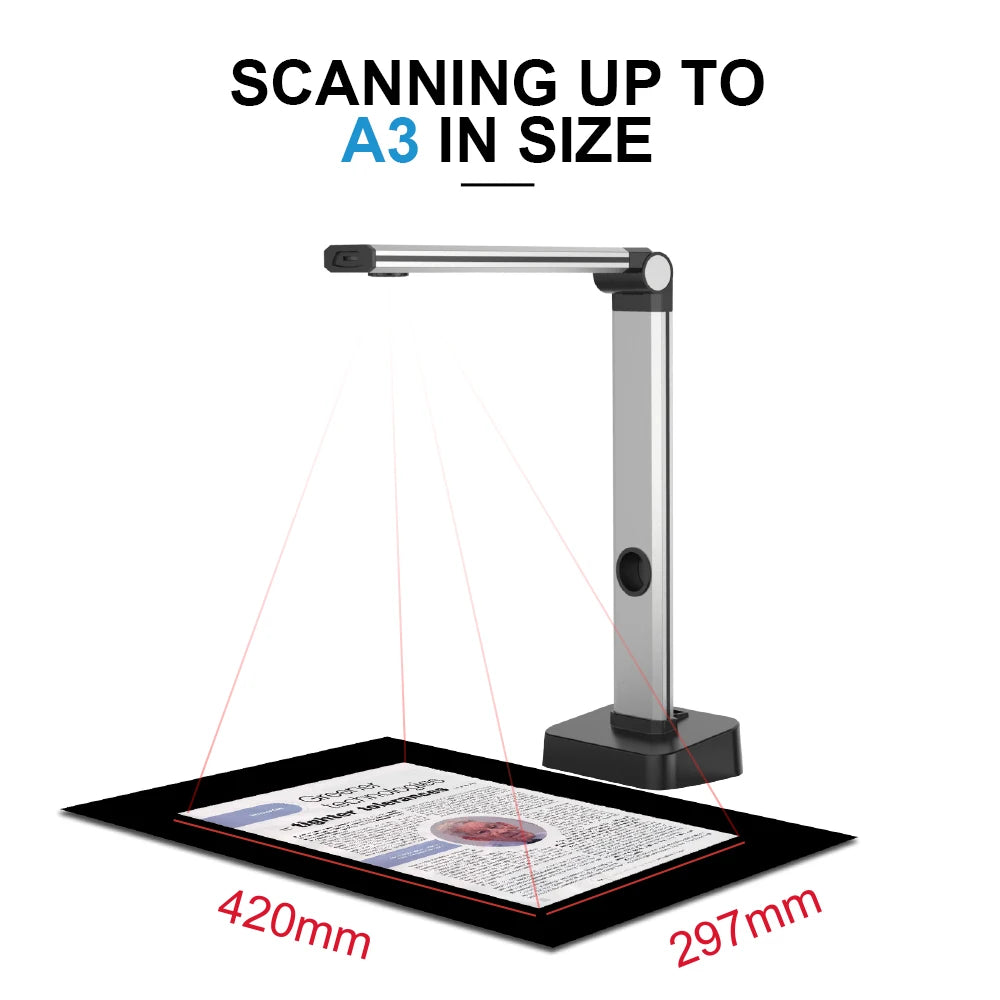 JOYUSING  L14 14MP HD Book & Document Scanner, Capture Size A3,  Multi-Language OCR, Pdf, for MAC and Window System, Home Office