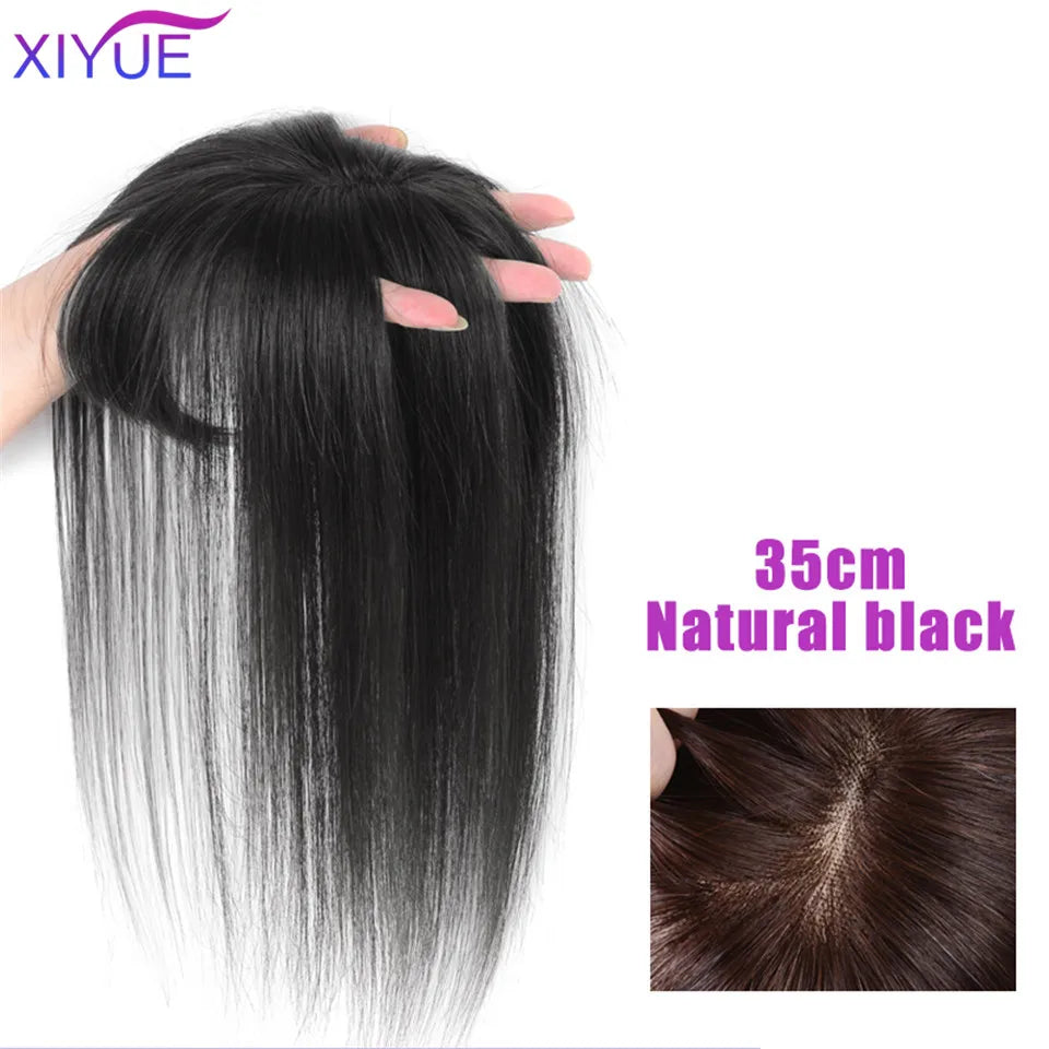 3D Bangs Invisible Seamless Head Hair Water Ripple Hair Air Bangs Head Overhead Natural Invisible Replacement Cover White Hair