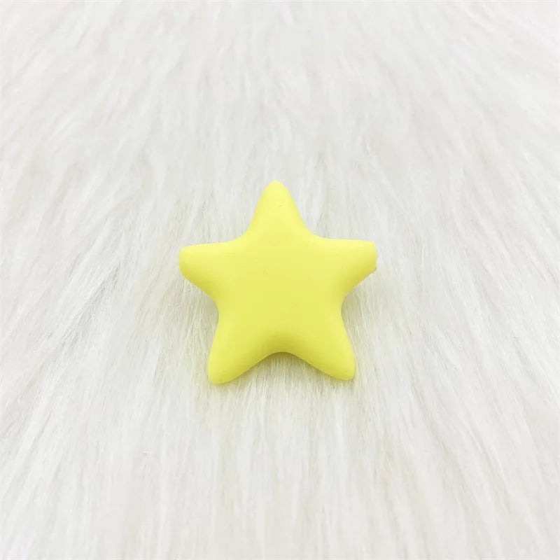 10pcs Stars Silicone Beads 15Colors Baby Teethers Food Grade Baby Teething Toys For Pacifier Chain Necklace DIY Accessories