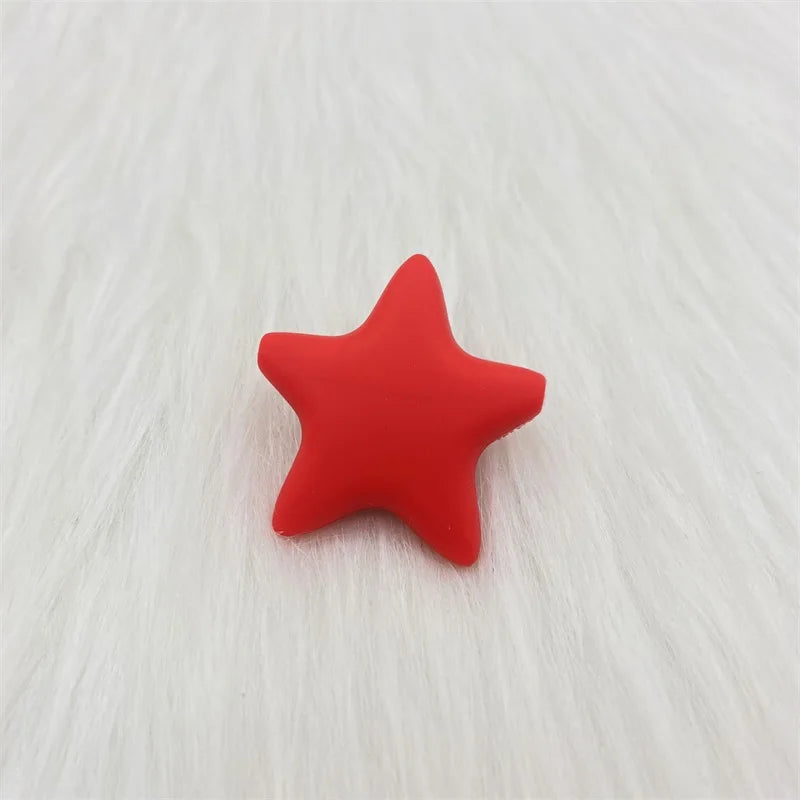 10pcs Stars Silicone Beads 15Colors Baby Teethers Food Grade Baby Teething Toys For Pacifier Chain Necklace DIY Accessories