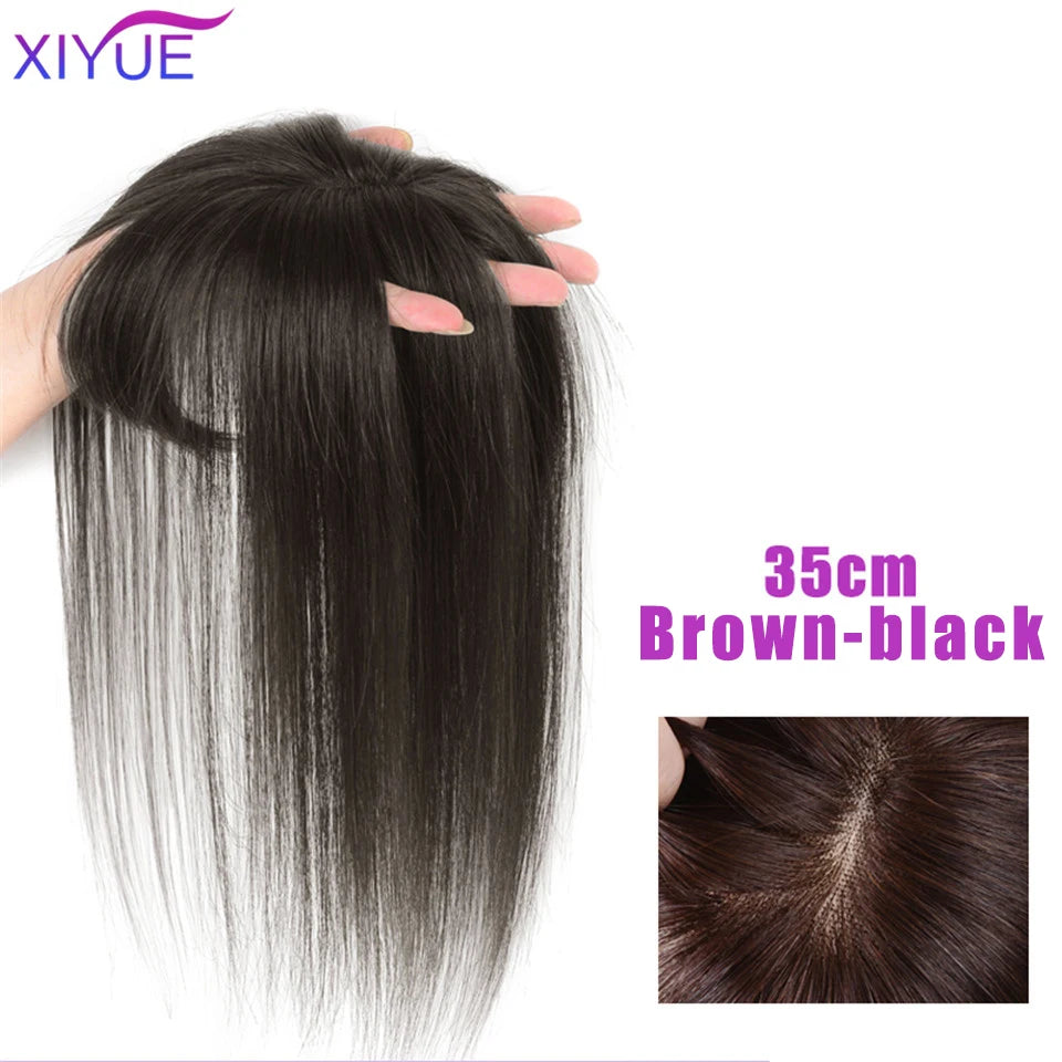 3D Bangs Invisible Seamless Head Hair Water Ripple Hair Air Bangs Head Overhead Natural Invisible Replacement Cover White Hair