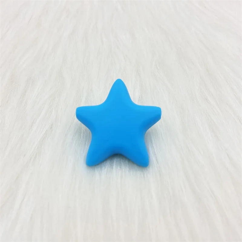 10pcs Stars Silicone Beads 15Colors Baby Teethers Food Grade Baby Teething Toys For Pacifier Chain Necklace DIY Accessories
