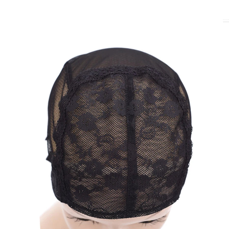 Alileader 1Pcs Lace Wig Cap For Making Wigs With Adjustable Straps Waving Cap Elastic Band For Wigs Stretchable Double Lace Nets
