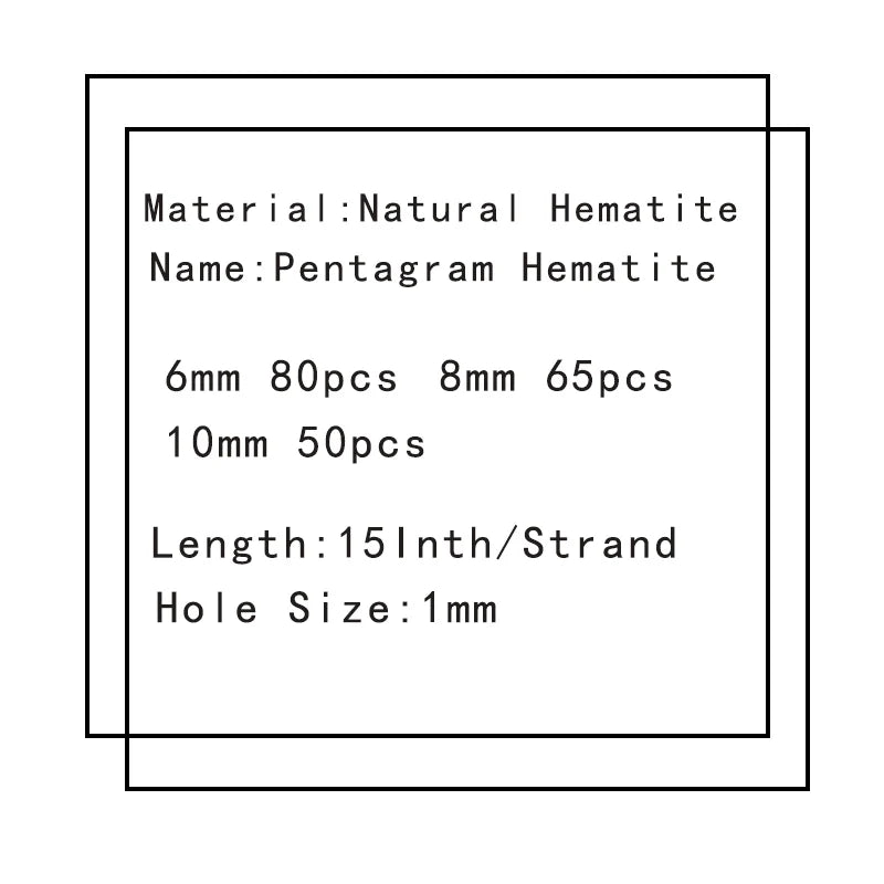 YHBZRET 4 6 8 10mm Natural Flat Stars Black Hematite Stone Spacer Loose Beads For Jewelry Making DIY Bracelet Necklace Findings