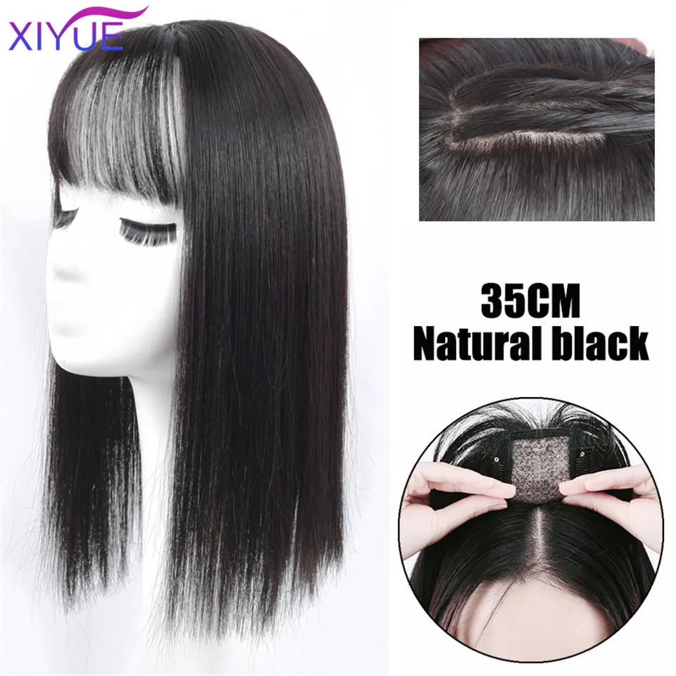 3D Bangs Invisible Seamless Head Hair Water Ripple Hair Air Bangs Head Overhead Natural Invisible Replacement Cover White Hair