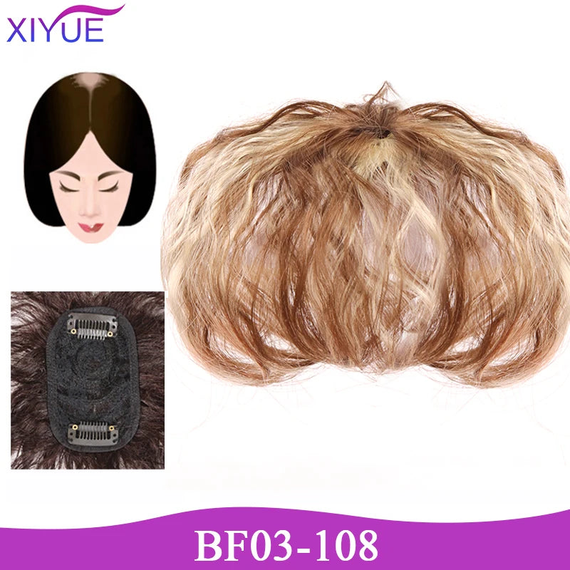 3D Bangs Invisible Seamless Head Hair Water Ripple Hair Air Bangs Head Overhead Natural Invisible Replacement Cover White Hair