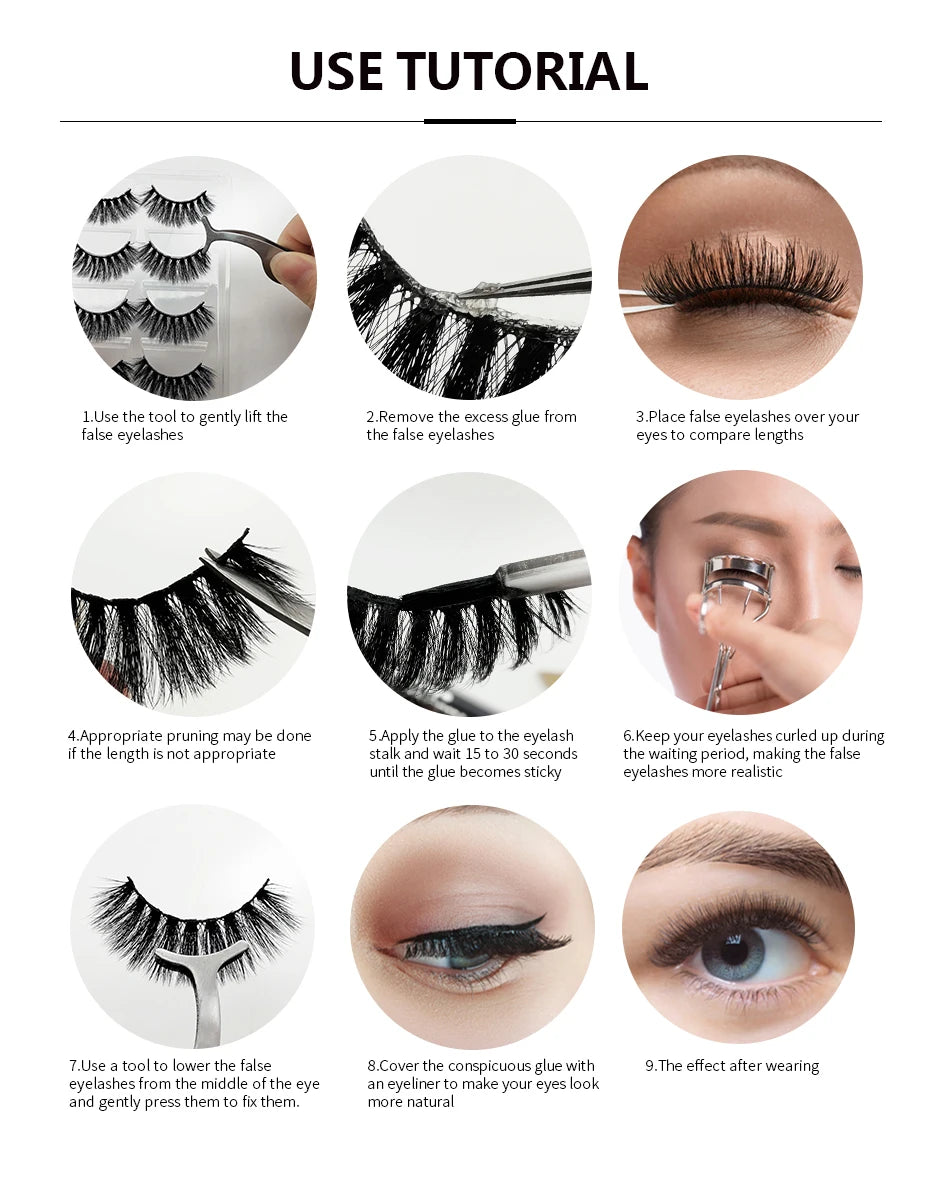 10/5 Pairs 3D Faux Mink Eyelashes Natural Thick Long False Eyelashes Dramatic Fake Lashes Makeup Extension Faux Cils maquiagem