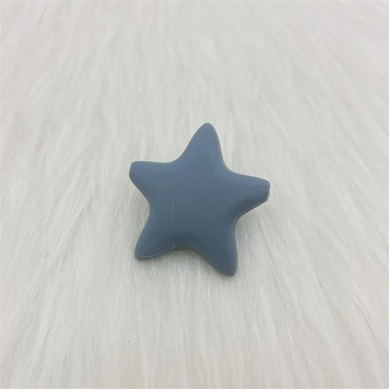 10pcs Stars Silicone Beads 15Colors Baby Teethers Food Grade Baby Teething Toys For Pacifier Chain Necklace DIY Accessories