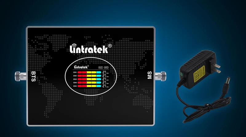 Lintratek 5 Five Band Repeater 800 900 1800 2100 2600 Mhz Cellular Amplifier GSM 2G 3G 4G Signal Booster LTE B7 B20 AGC Internet