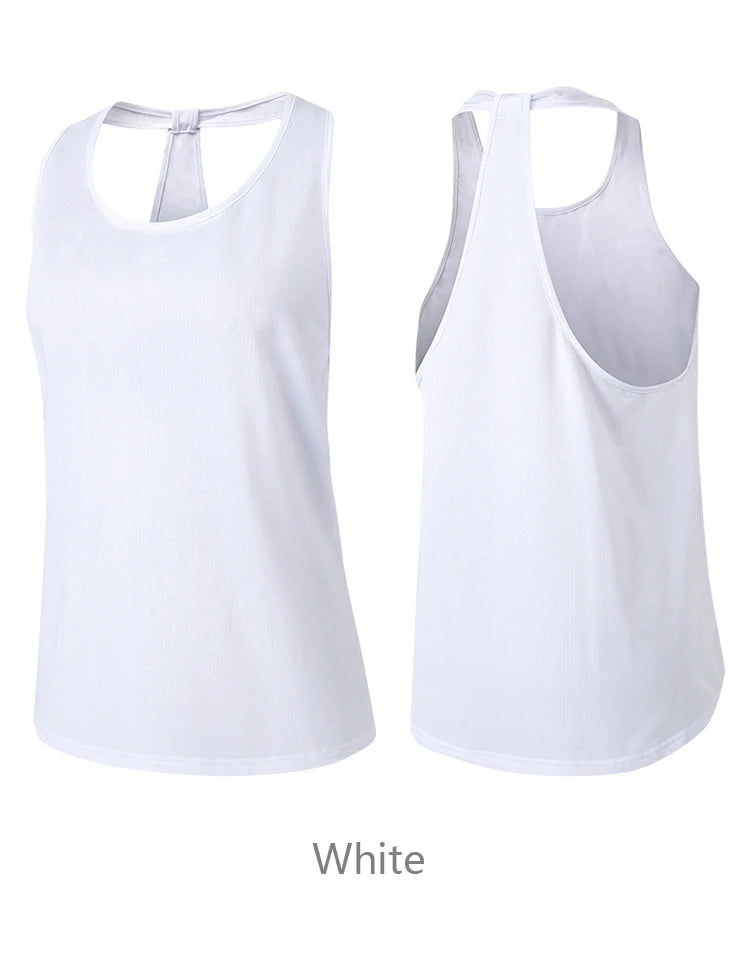 Sleeveless Racerback Yoga Vest Sport Tank Tops For Women Gym Vest Top Casual Clothes Running workout Yoga T-Shirts Girl Tops