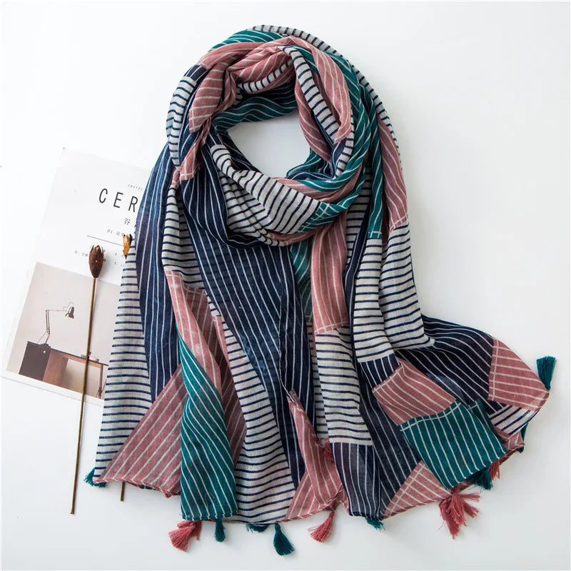 2022 New Fashion Summer Women Scarf Bohemia Flower Beach Hijab Shawls and Wraps Female Foulard Echarpe Designer Pashmina Bandana