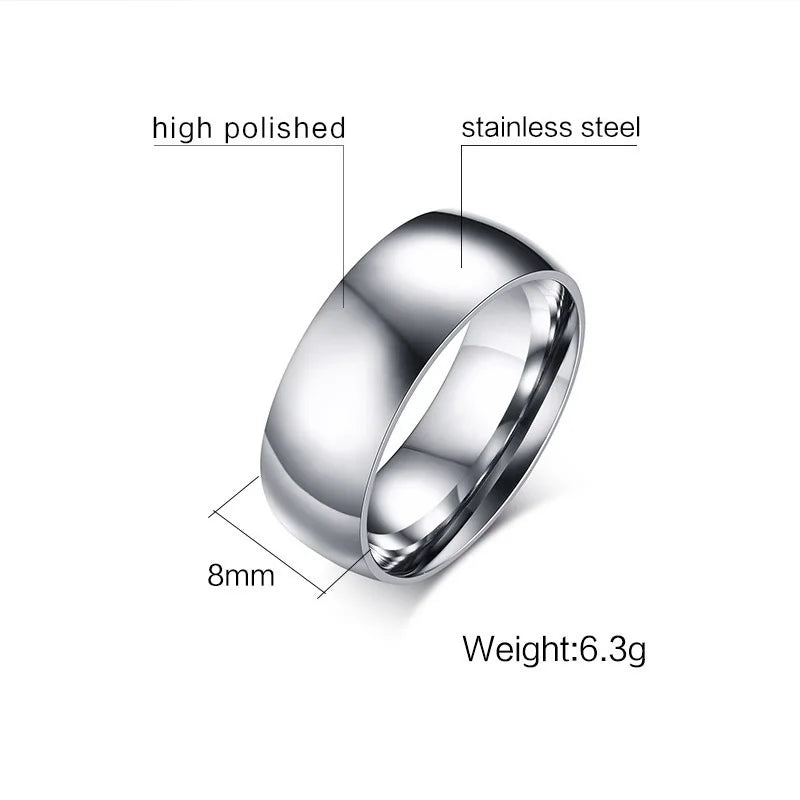 2/5/6/8mm Small Mini Silver Color Stainless Steel Simple Women Rings Fashion Jewelry US size 3 4 5 6 7 8 9 10 11 12