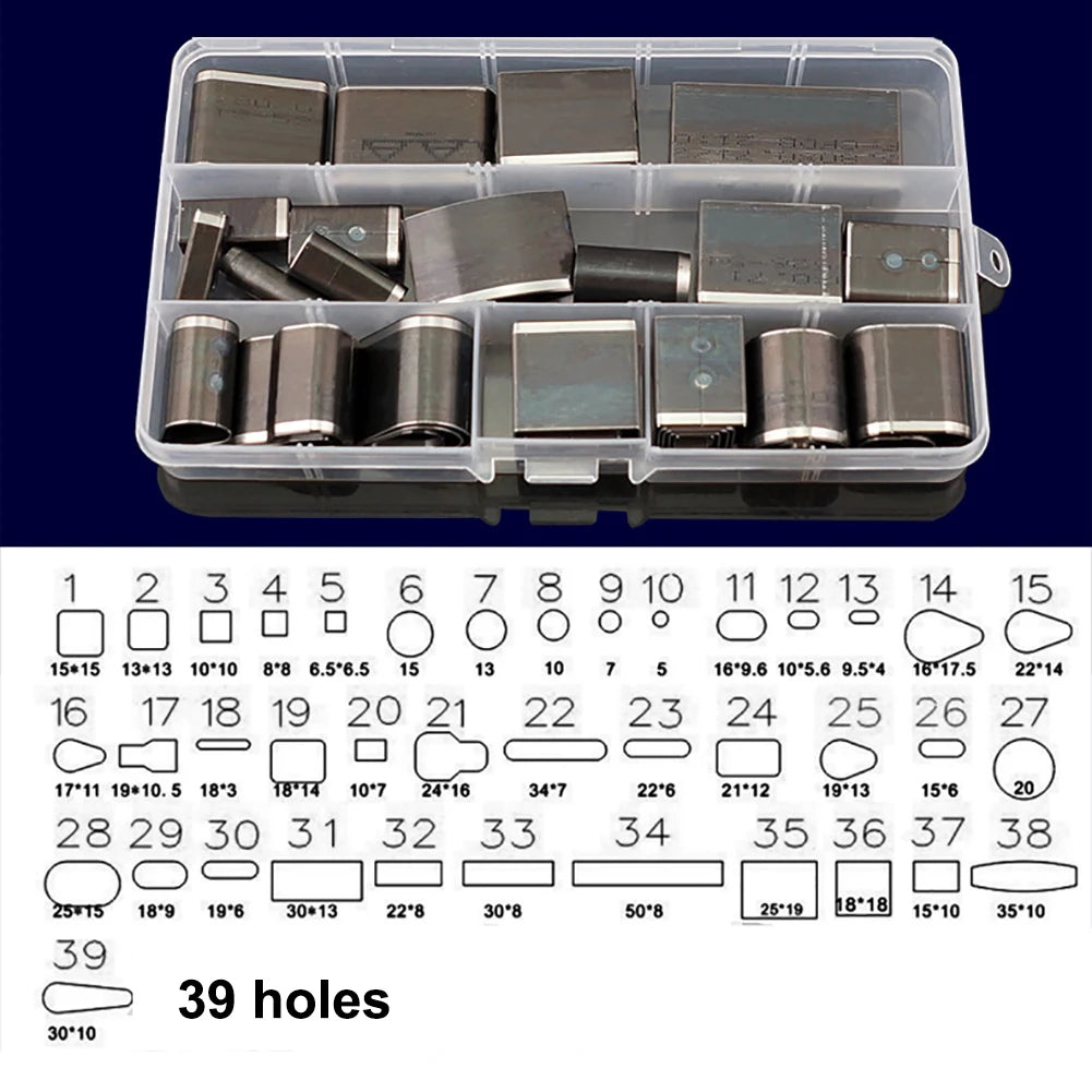 18/24/39/52/55Pcs Shaped Style One Hole Hollow Punch Cutter Set Punching Tool for Leather Belt Phone Holster Leather Craft DIY