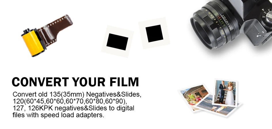 High Resolution 120 Film Scanner 22 Mega pixels Slide Negative Photo Scanner Digital 35mm 135 126KPK Film Converter 4.3"LCD