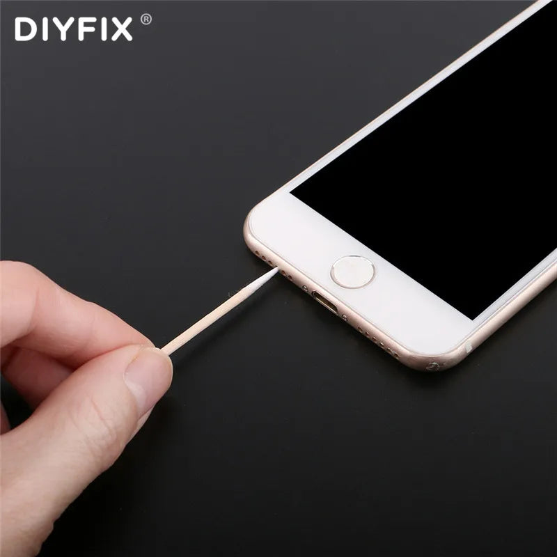 DIYFIX Ultra-thin Cotton Swab Small Tip Pointed For Apple Huawei Samsung Mobile Phone Charging Port Headphone Hole Cleaning Tool