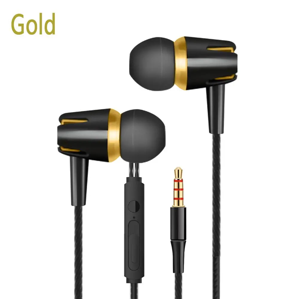 1Pc 3.5mm High Quality Wired Earphone Stereo In-Ear Nylon Weave Cable Earphone Headset With Mic For Laptop Smartphone Gifts