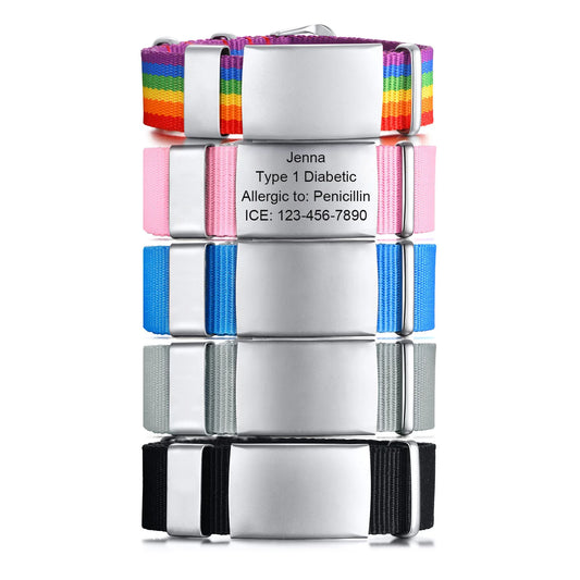 Emergency bracelet, Personalized Medical Alert Bracelet, Allergy Bracelet, Diabetic, Medical Id Bracelet Woman, Kids Medical ID