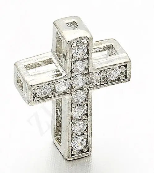 10*13mm Handmade Brass Cubic Zirconia Cross Beads Charms DIY Jewelry Bracelet Necklace Making, Model: VZ137